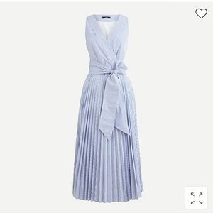 J. Crew sleeveless pin striped, pleated dress
